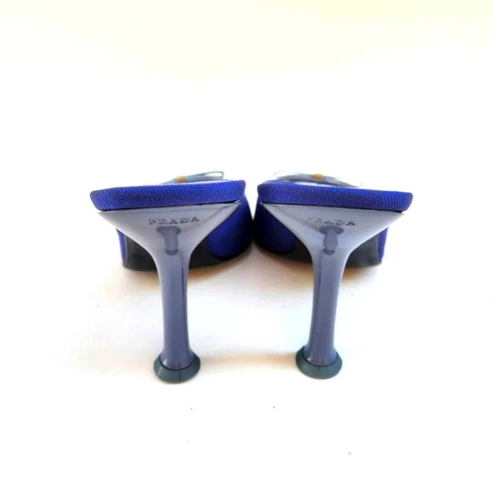 NIB Prada Vintage 90s Canvas Heel With Bow - Picture 4 of 7